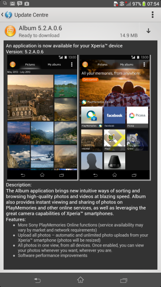Sony, Xperia'lar için albüm uygulamasını güncelledi