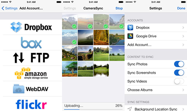 Bulut servislere toplu fotoğraf aktarma uygulaması CameraSync, iOS 7 desteğiyle güncellendi