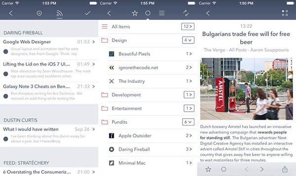 Birden fazla hesap destekli RSS okuma uygulaması Fiery, yeni servis destekleriyle güncellendi
