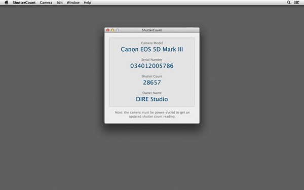 Canon DSLR fotoğraf makinelerinin perde ömürlerini gösteren Mac uygulaması: ShutterCount