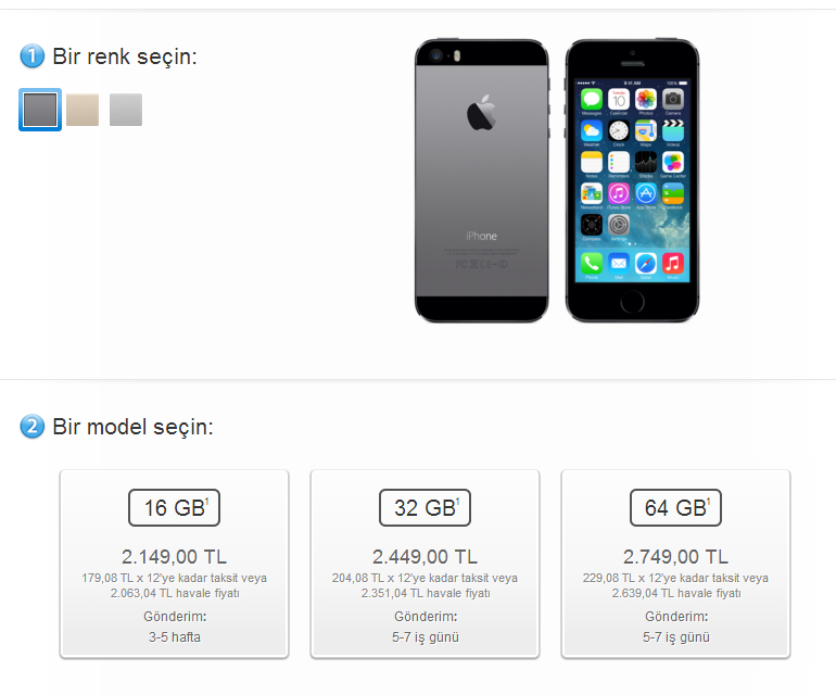 Apple Online Store TR'de iPhone 5s'e yoğun ilgi