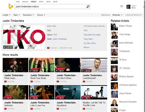 Bing'e yeni müzik videosu arama özellikleri getirildi