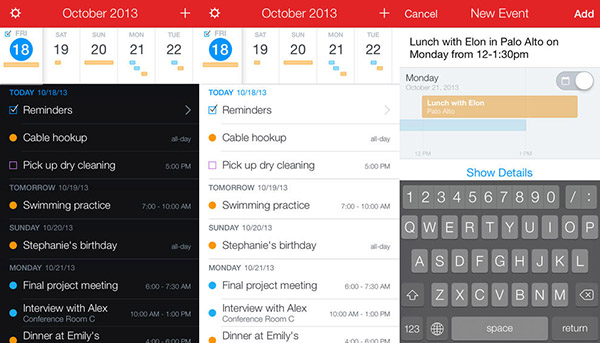 iOS 7 uyumlu takvim uygulaması Fantastical 2, yeni sürümüne güncellendi