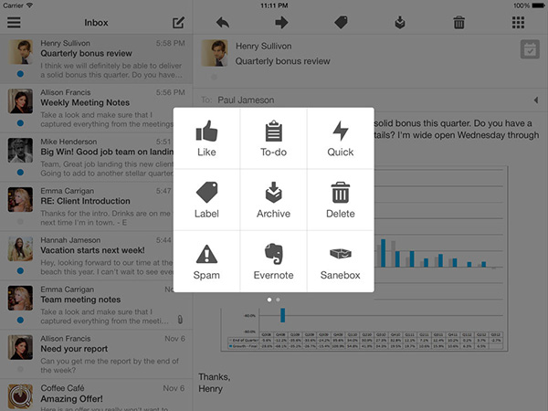 Beğenilen e-posta uygulaması Boxer, iPad desteğine kavuştu