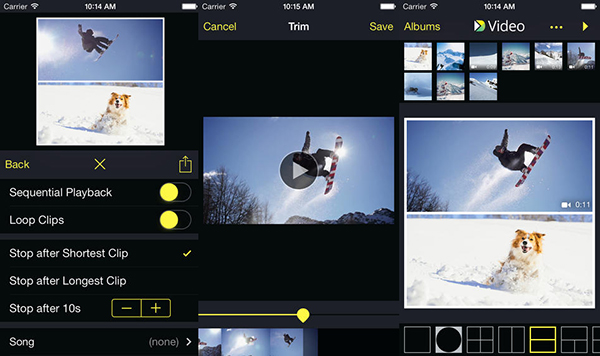iOS uyumlu yeni video kolaj uygulaması: Diptic Video