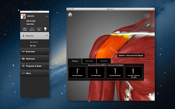 Mac uyumlu sağlık ve fitness uygulaması iMuscle 2 güncellendi
