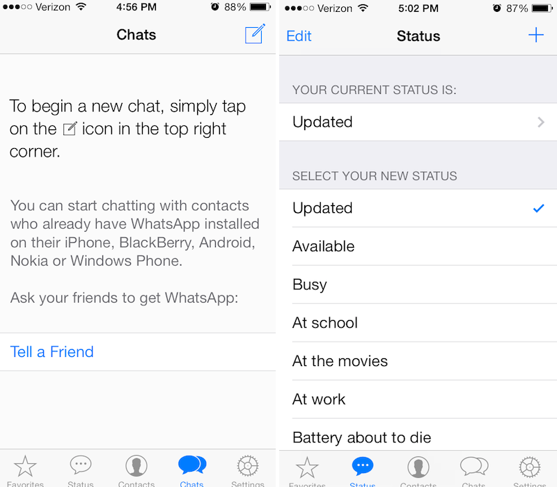 WhatsApp güncellendi: Yeni iOS 7 arayüzü, Broadcast List, Gelişmiş Paylaşım Seçeneği ve dahası