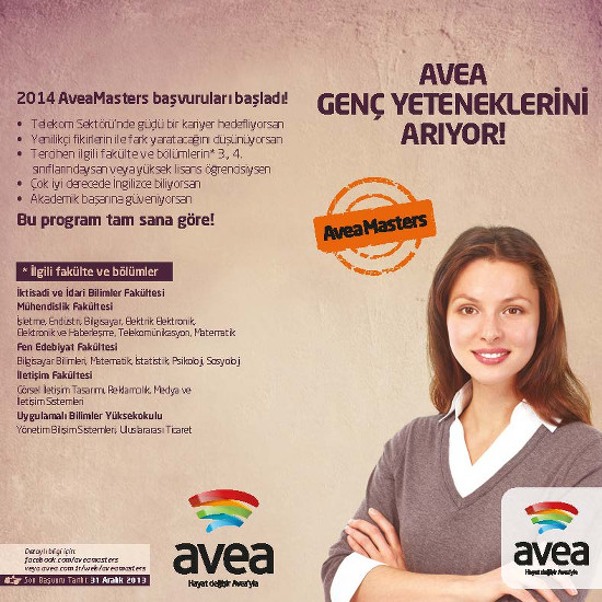 AveaMasters'ın 2014 yılı programı için başvurular başladı