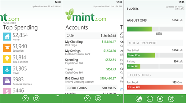Kişisel para yönetim uygulaması Mint, WP8 platformu için kullanıma sunuldu