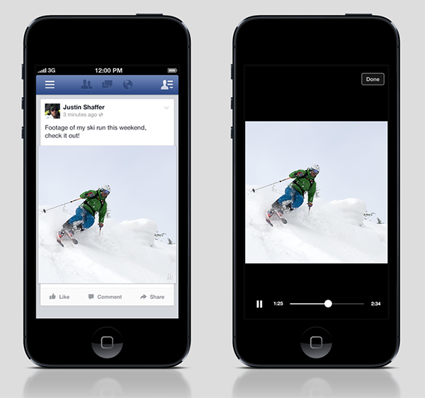 Facebook'a yüklenen videolar, mobil sürümlerde otomatik olarak oynatılacak