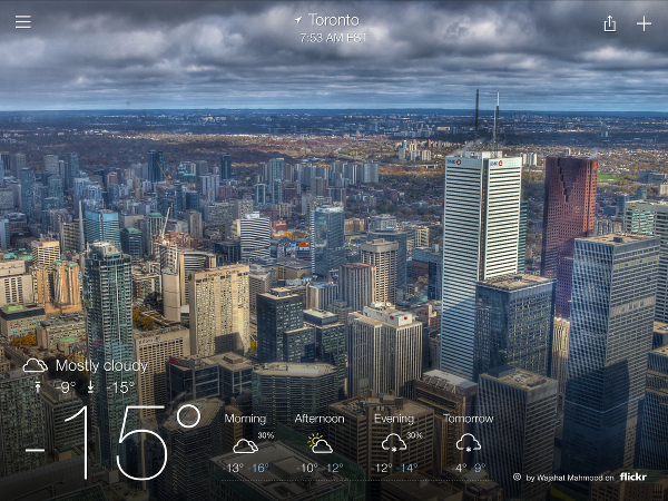 Yahoo Weather artık iPad destekli