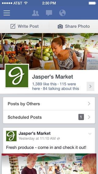 Facebook Pages Manager, iOS 7 için güncellendi