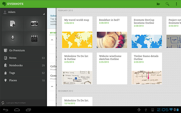 Android için Evernote ufak yenilikler ile güncellendi