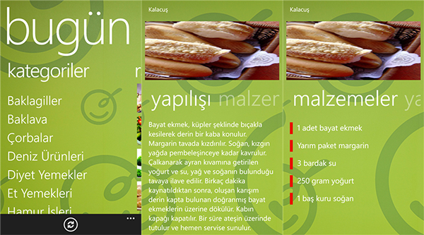 Türk geliştirci tarafından hazırlanan yeni WP8 uygulaması: Bugün Ne Pişirsem