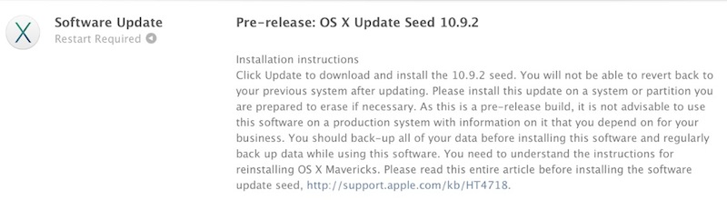 Apple, OS X 10.9.2 için çalışmalara başladı