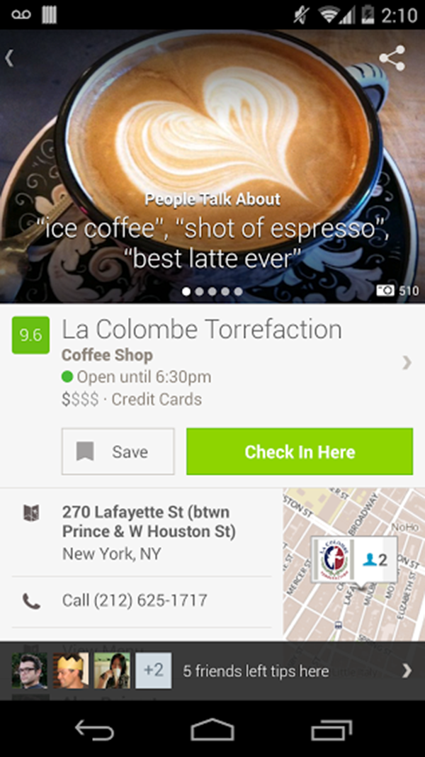 Foursquare'ın Android uygulaması tasarımsal olarak yenilendi