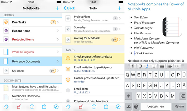 iOS platformuna yeni görev yönetim ve not alma uygulaması: Notebooks 7