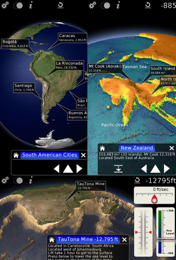 Yaşadığımız gezegenin keşfi için hazırlanan yeni evrensel iOS uygulaması: Elevation Earth