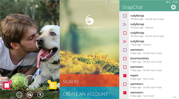 WP8 uyumlu Snapchat uygulaması 6snap, 2.2 sürümüne güncellendi
