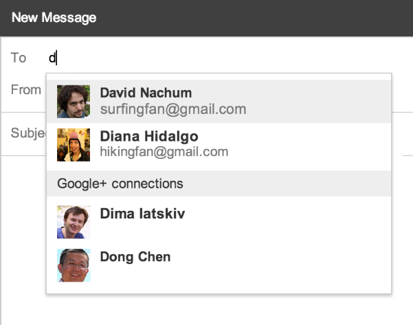 Gmail artık doğrudan Google+ kişilerine mail gönderebilecek