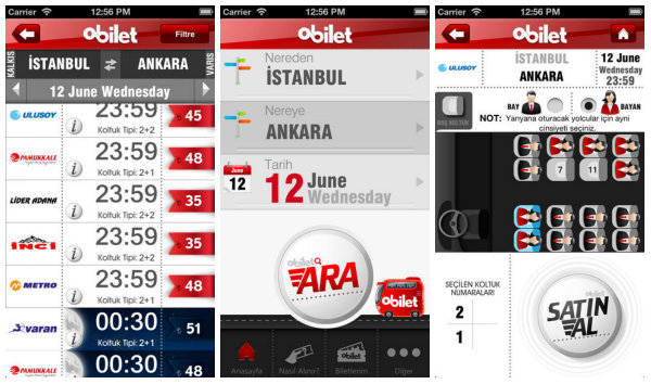oBilet ile otobüs bilet gişeleri cebinizde