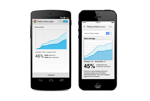 Google Chrome'un iOS ve Android için hazırlanan son güncellemesiyle, veri kullanımı %50 oranında azaltılabiliyor