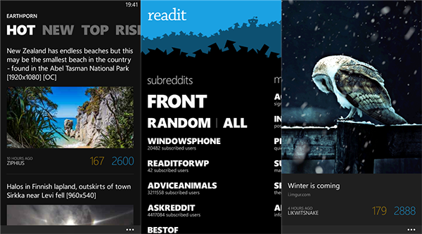 WP8 / WP7.5 uyumlu Reddit istemcisi Readit güncellendi
