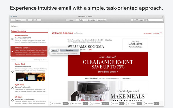 Mac sistemler için görev tabanlı yapısılya dikkat çeken yeni e-posta uygulaması: Mail Pilot