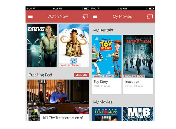 Google Play Movies & TV uygulaması iOS için yayınlandı