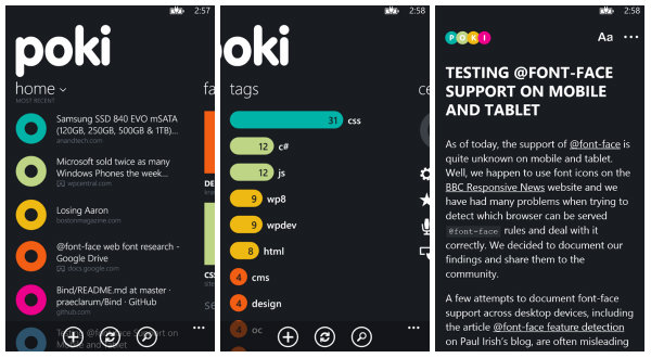 Pocket istemcisi Poki, Windows Phone 8 için beta sürümüne başladı