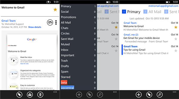 WP8 uyumlu e-posta uygulaması MetroMail yeni özelliklerle güncellendi