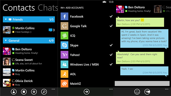 Anlık mesajlaşma servislerini bir araya getiren WP8 / WP7.5 uyumlu IM+ güncellendi