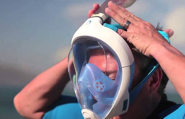 Yeni geliştirilen şnorkel modeli sayesinden burundan da nefes alınabiliyor