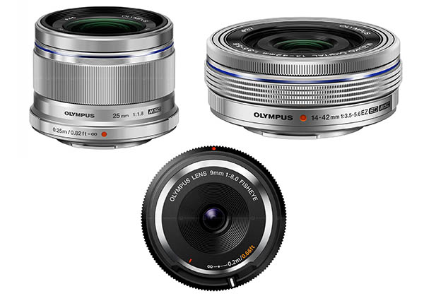 Olympus, M.Zuiko Digital 25mm F1.8 ile 14-42mm F3.5-5.6 EZ lensler yanında, 9mm F8 Balık Gözü gövde kapağını görücüye çıkarttı