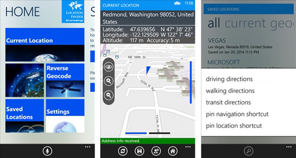 WP8 için Location Finder uygulaması güncellendi