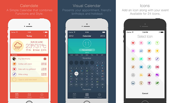 Sade tasarımlı iOS takvim uygulaması Calendate yeniden ücretsiz yapıldı