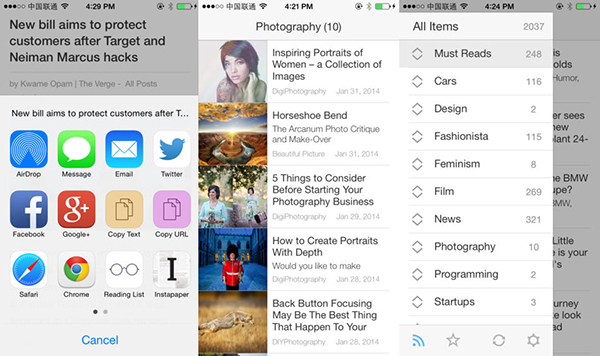 Basitliği temel alan iOS uyumlu RSS uygulaması Ziner artık ücretsiz