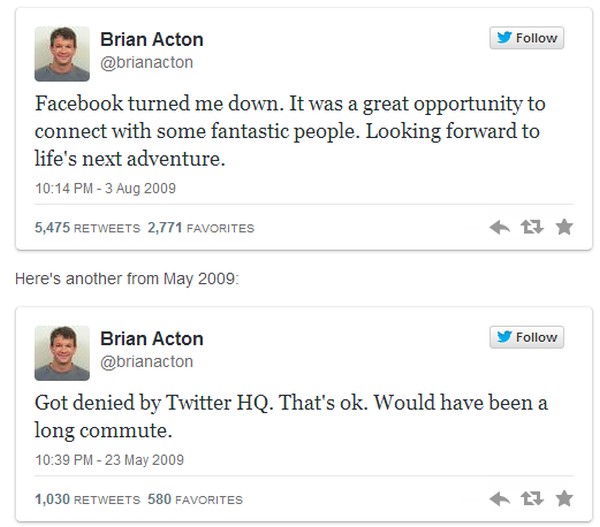 Facebook'un işe almadığı Brian Acton, Whatsapp'ı 19 milyar dolara sattı