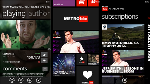 WP8 / WP7.5 uyumlu YouTube uygulaması MetroTube güncellendi