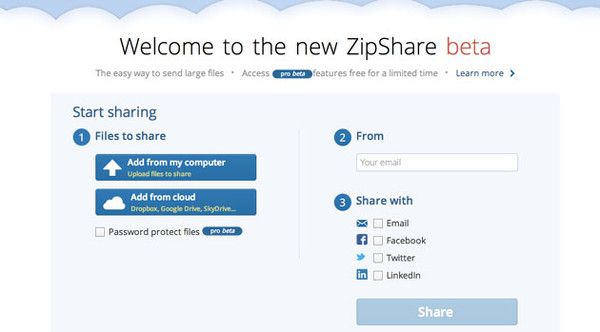 WinZip'ten Zipshare bulut depolama yönetim uygulaması