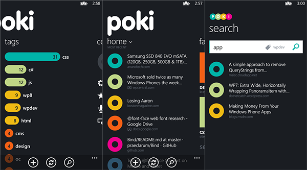 Resmi olmayan WP8 uyumlu Pocket istemcisi Poki güncellendi