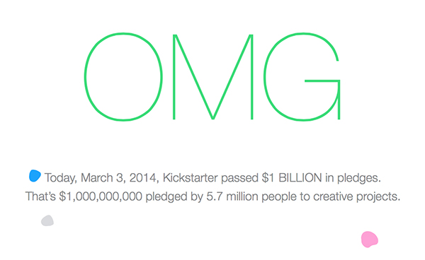 Kickstarter, 1 milyar dolar bağış seviyesine ulaştı