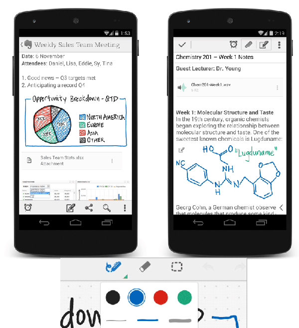 Evernote'un Android uygulaması el yazısı desteğine kavuştu
