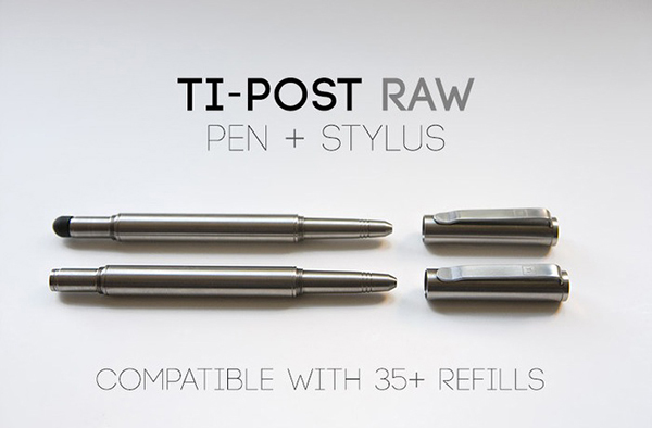 Standart tükenmez kalem ile stylus kalemi birleştiren yeni Kickstarter projesi: Ti-POST Raw 