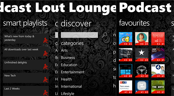 WP8 ve WP7.5 için podcast uygulaması Podcast Lounge güncellendi