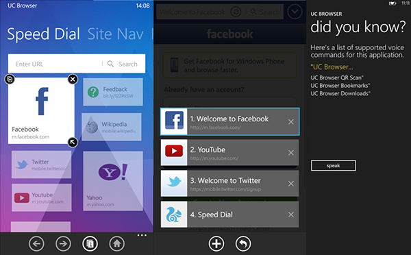 WP8 / WP7.5 uyumlu internet tarayıcısı UC Browser güncellendi