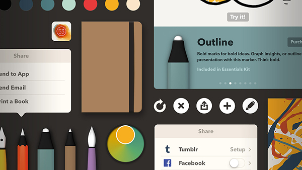 FiftyThree'nin çizim uygulaması Paper iOS 7 desteğiyle güncelendi