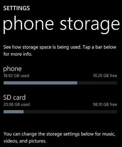 Windows Phone 8 işletim sistemi 128GB microSD kartlara destek sunuyor