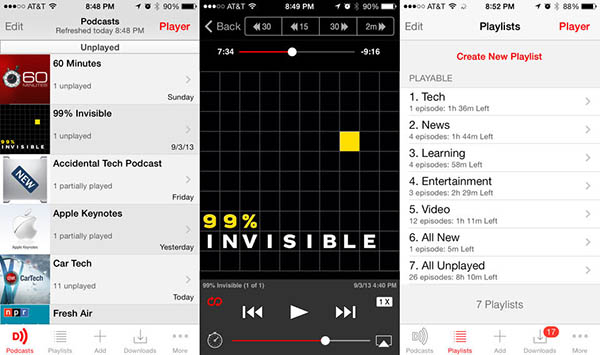 iOS uyumlu podcast uygulaması Downcast indirimde