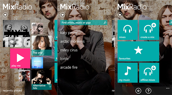 WP8 uyumlu Nokia MixRadio uygulaması yenilendi